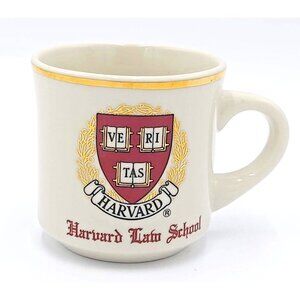 Veritas Harvard University Law School Coffee Mug Veritas Logo Gold Trim Souvenir